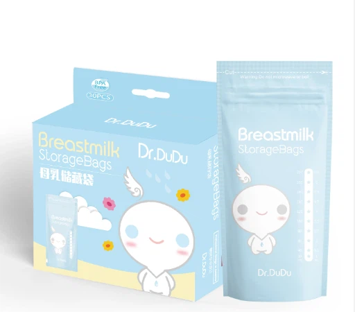 พลาสติกพิมพ์แบบกำหนดเองยืนขึ้นบรรจุภัณฑ์นำกลับมาใช้ใหม่สำหรับสัตว์เลี้ยง / Pe BPA ฟรีถุงเก็บน้ำนมแม่